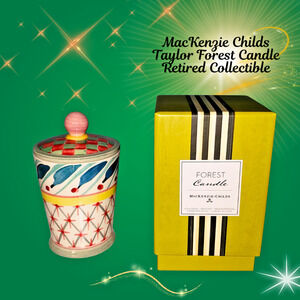 MacKenzie-Childs Taylor Forest Scented Candle 6.5" Tall, Retired Lidded Jar